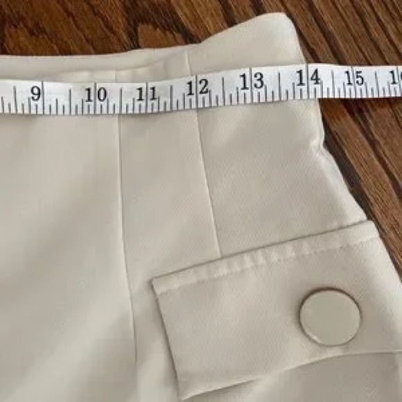 Zara Women’s Medium Cream Ivory High Waist Button Trousers - Picture 3 of 5